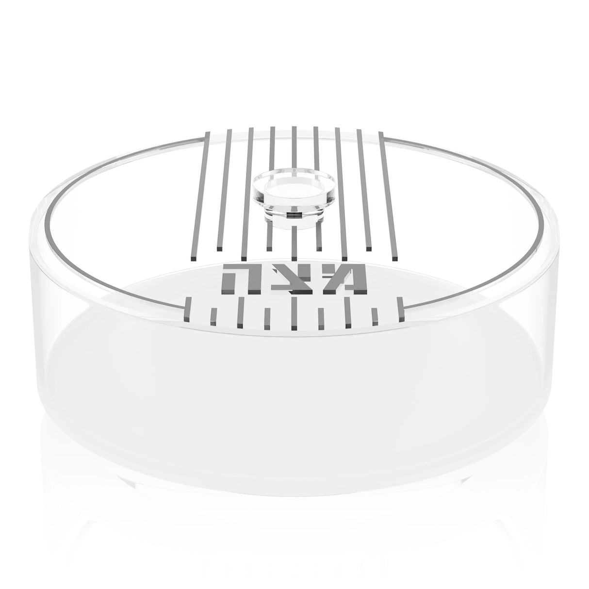 Linear Round Matzah Box - silver