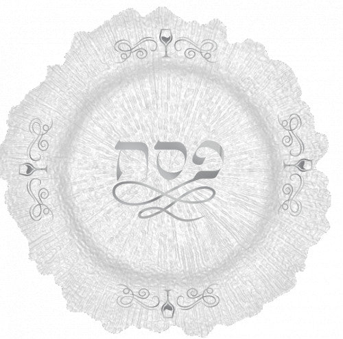 Silver Pesach Charger Plates