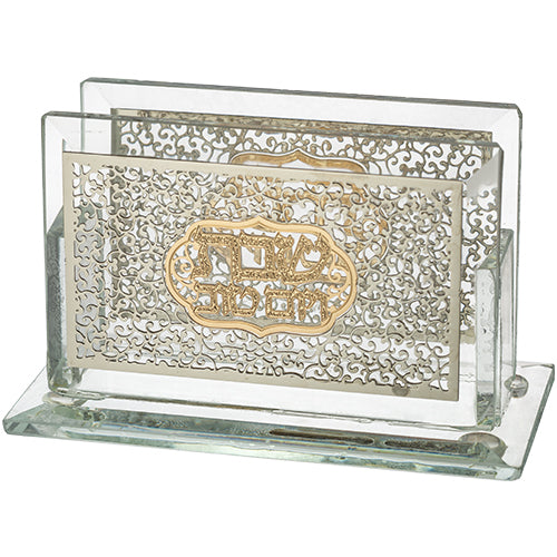 Glass Matches Holder With Plaque 7x5.5 cm