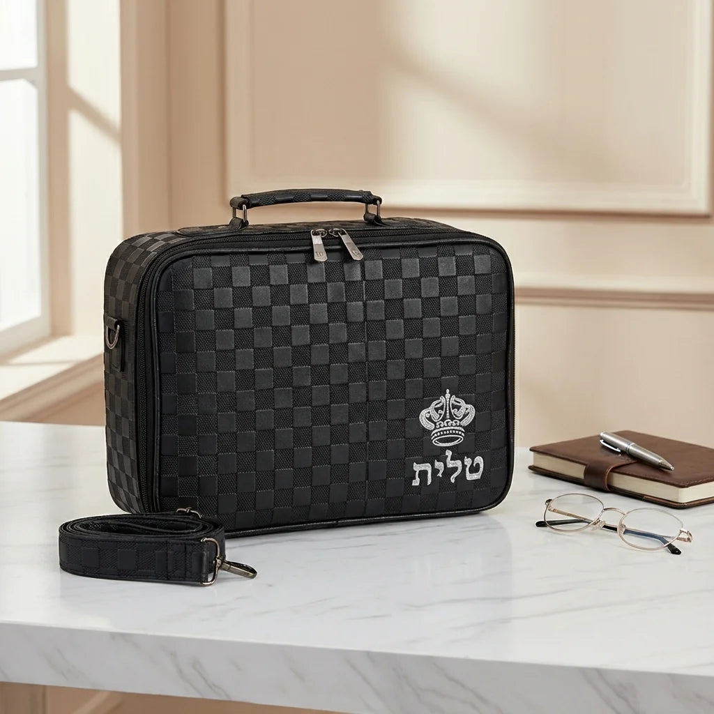Leatherette Talis Bag "Crown" 23*36 cm - Black