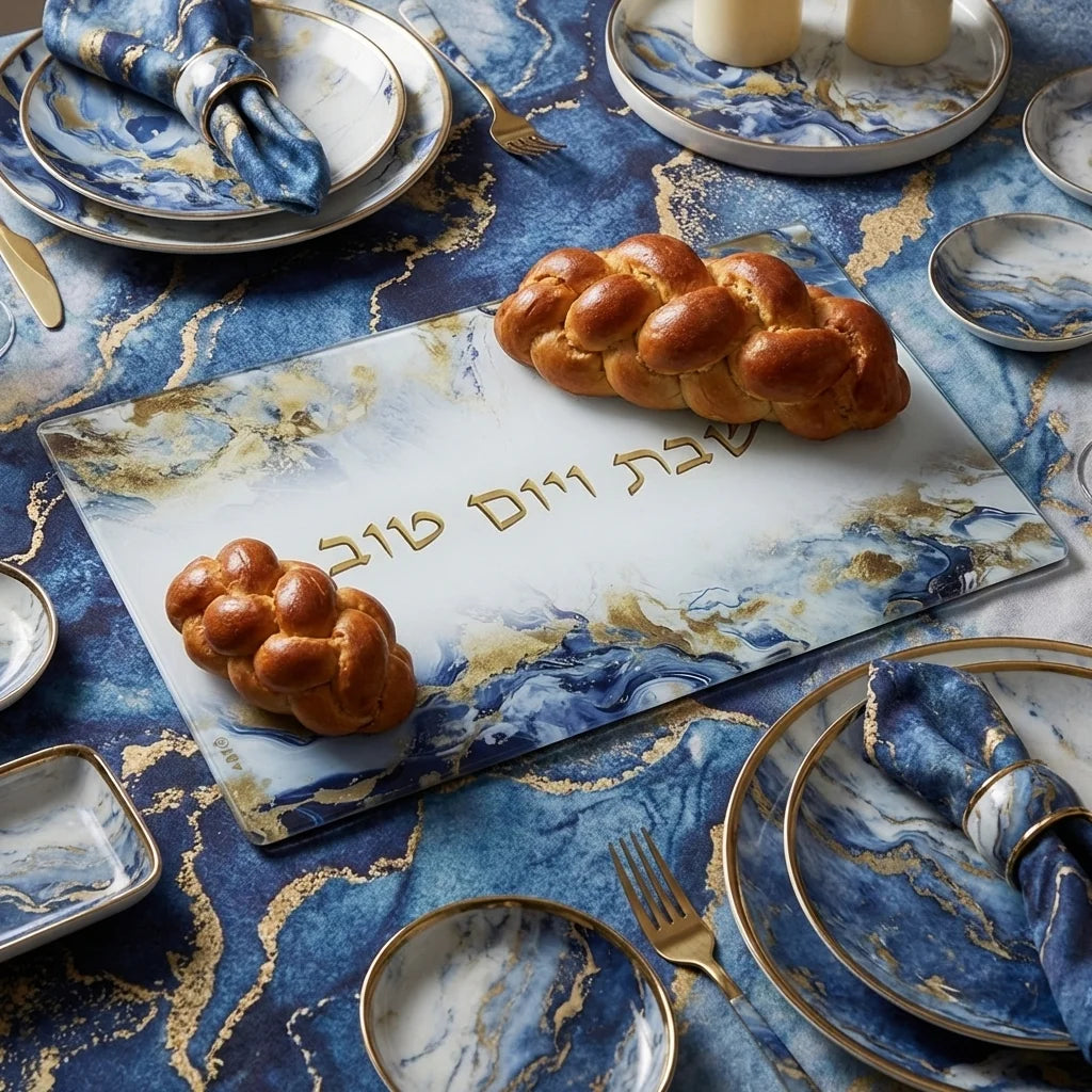 Reinforced Glass Challah Tray 25*37 cm