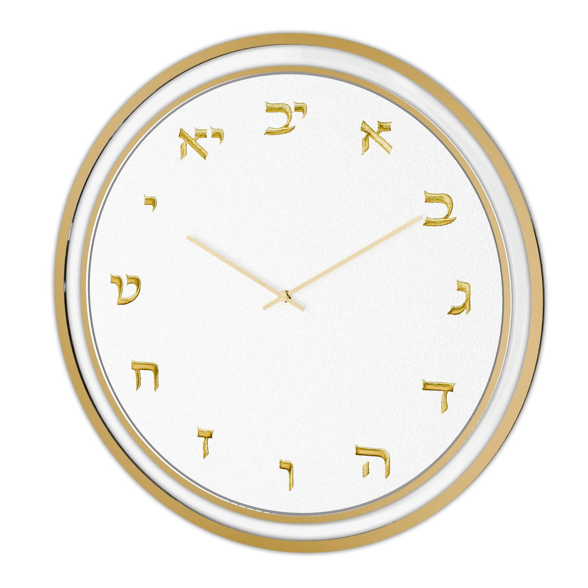 Woven Leatherite Wall Clock - gold