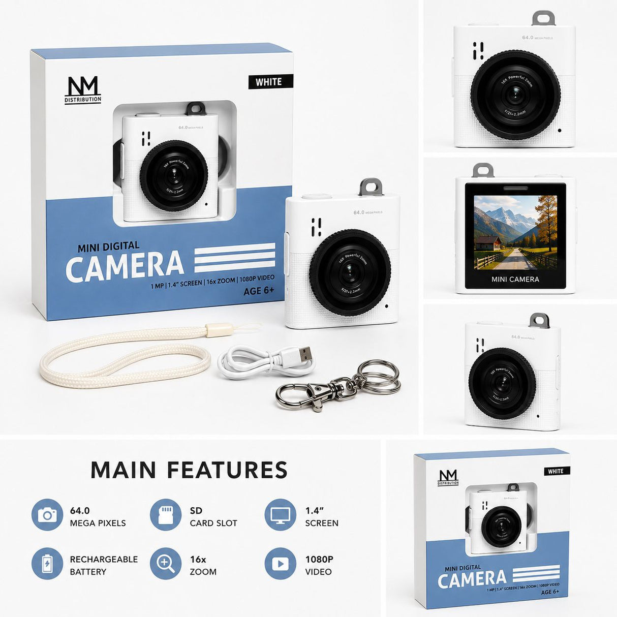 Mini Digital Camera (White)