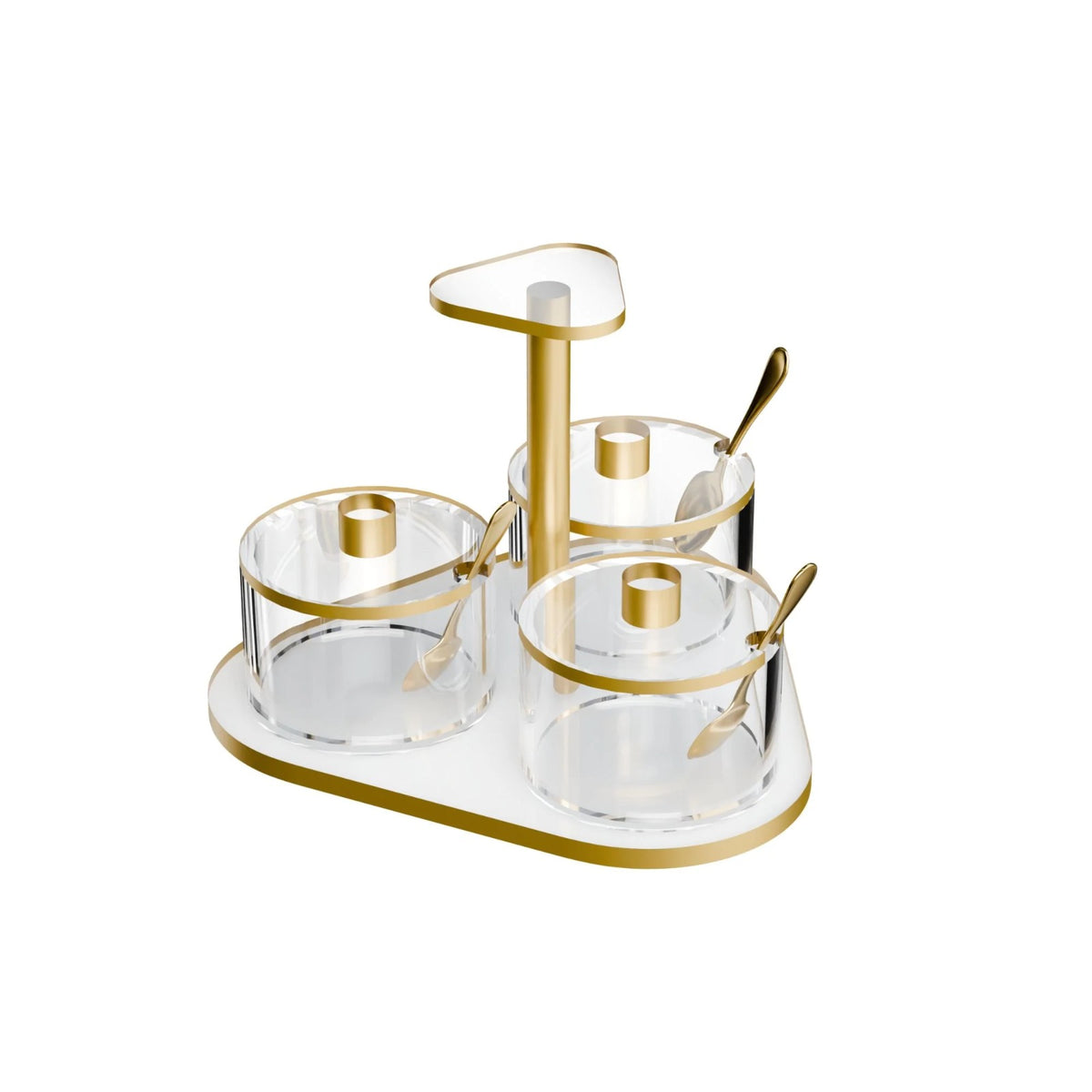 Classic Swivel Dip Dish (3 Dishes) - gold