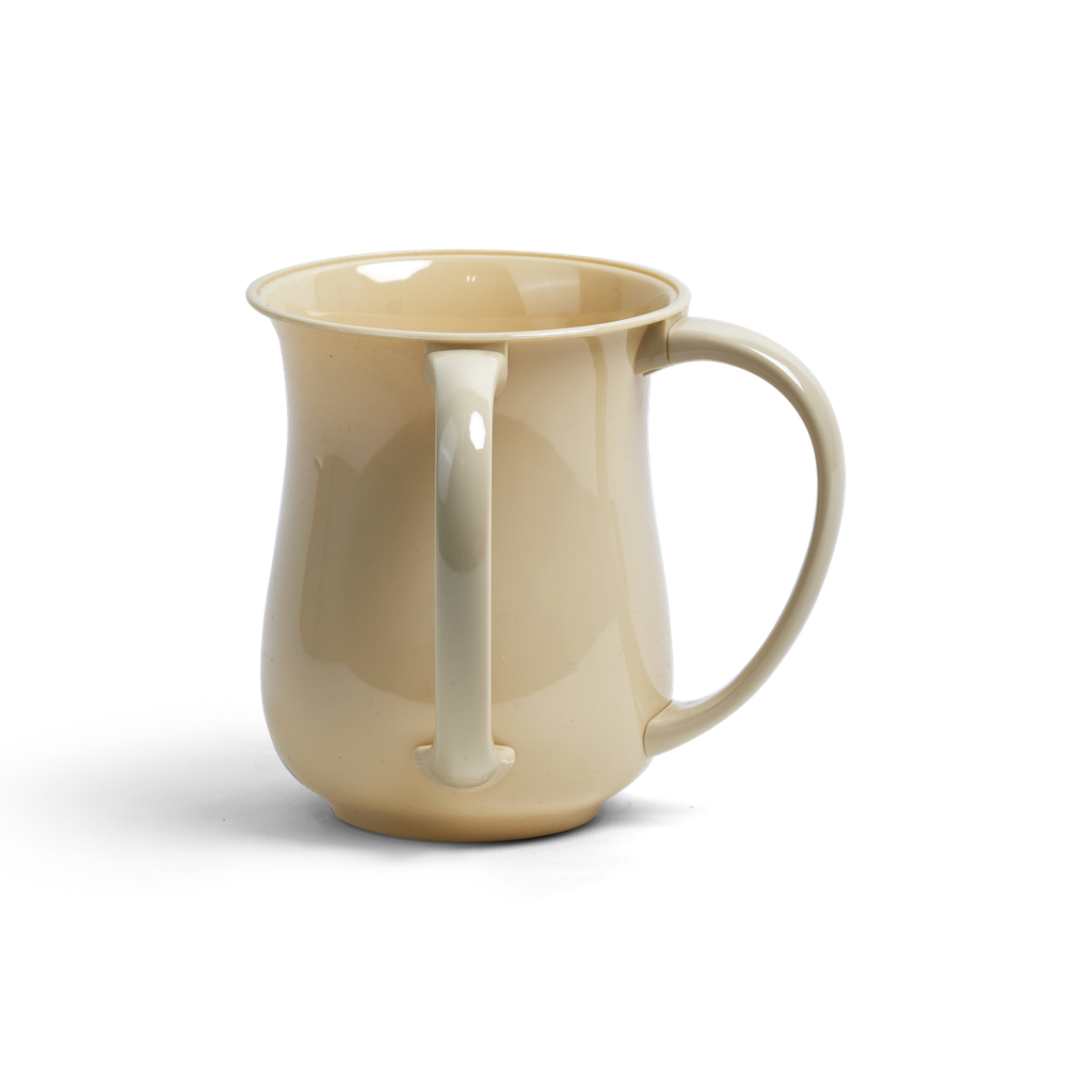 Acrylic Cup With 2 Handles . Off white Dotted
