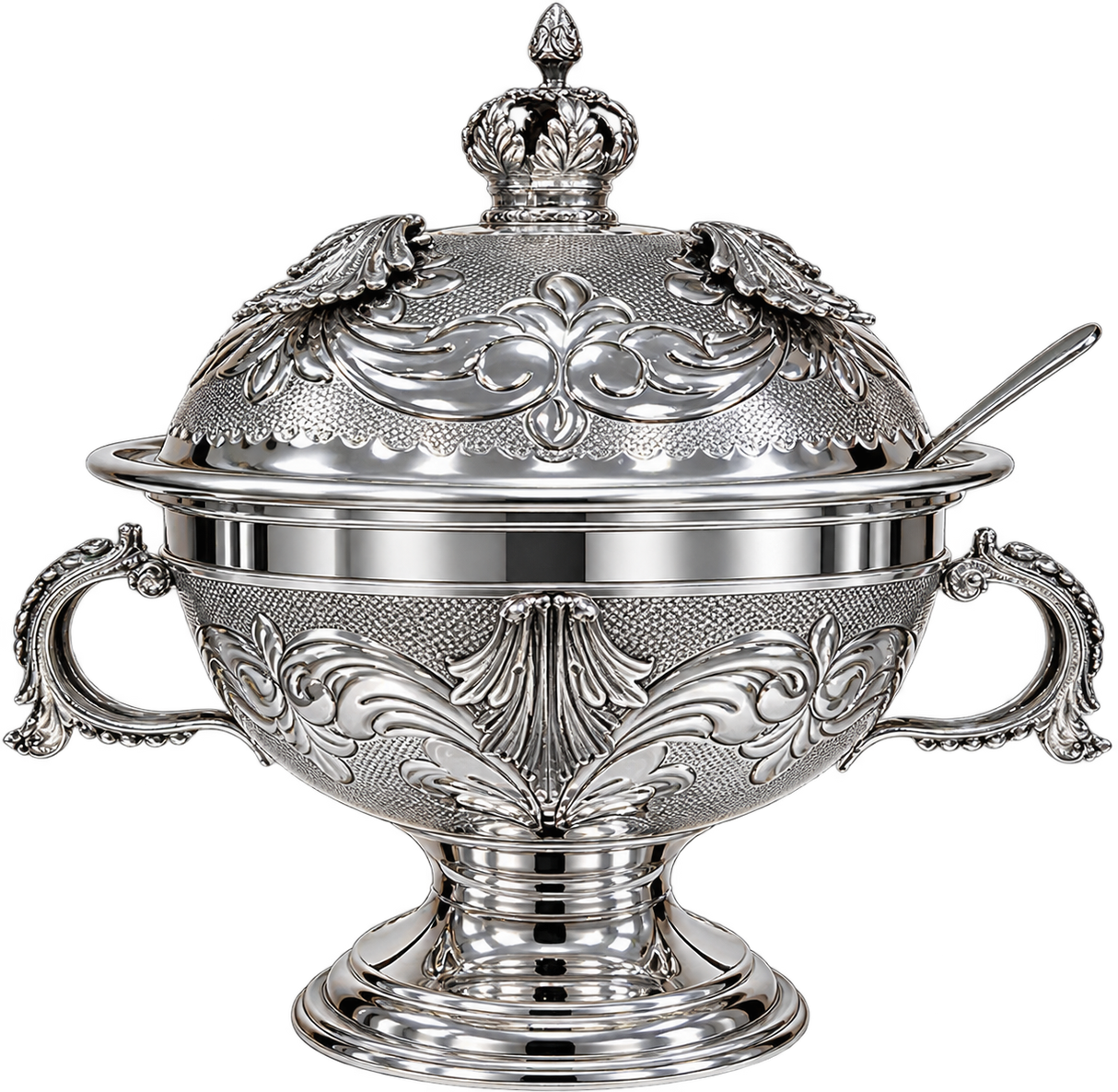 Silver-Dipped Royal Crown Honey Dish