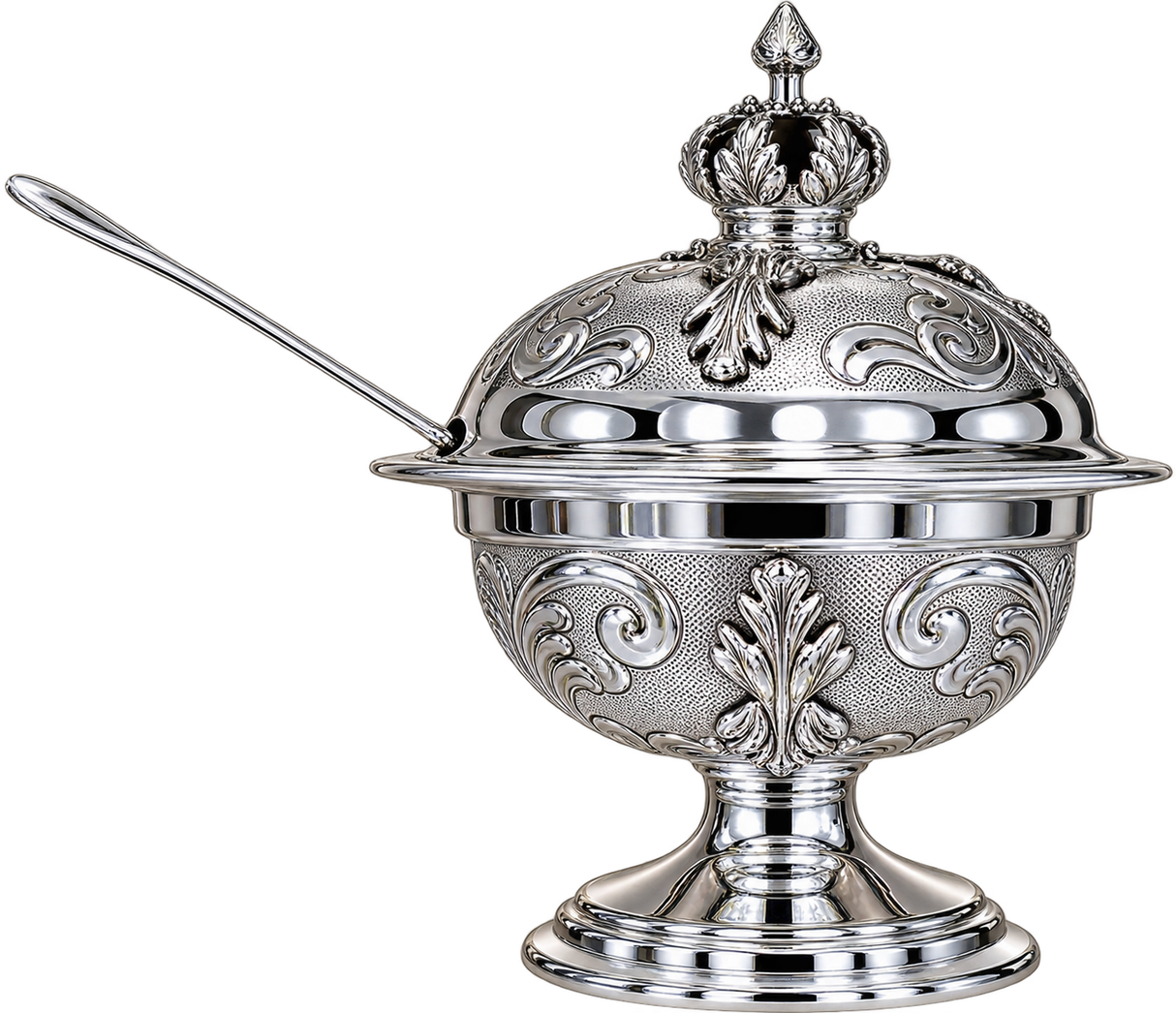 Crown Silver-Dipped Honey Dish
