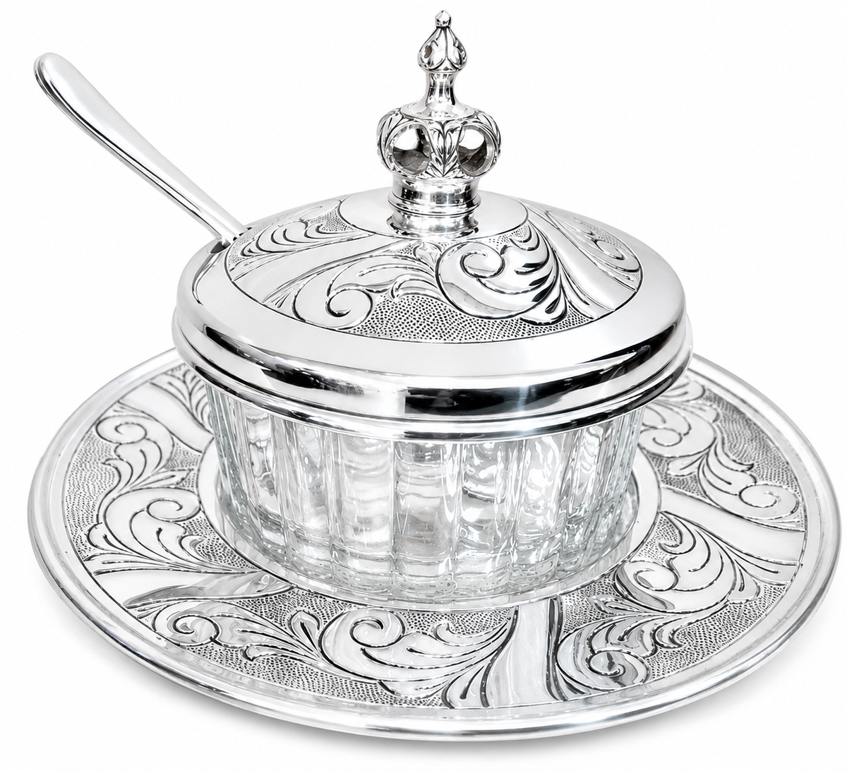 Silver Dipped Honey Dish