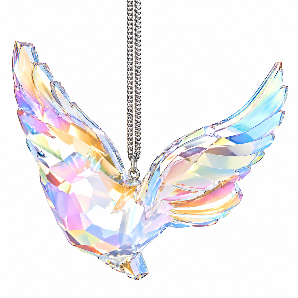 Noy Sukkah, Hanging Glass Crystal Bird - White