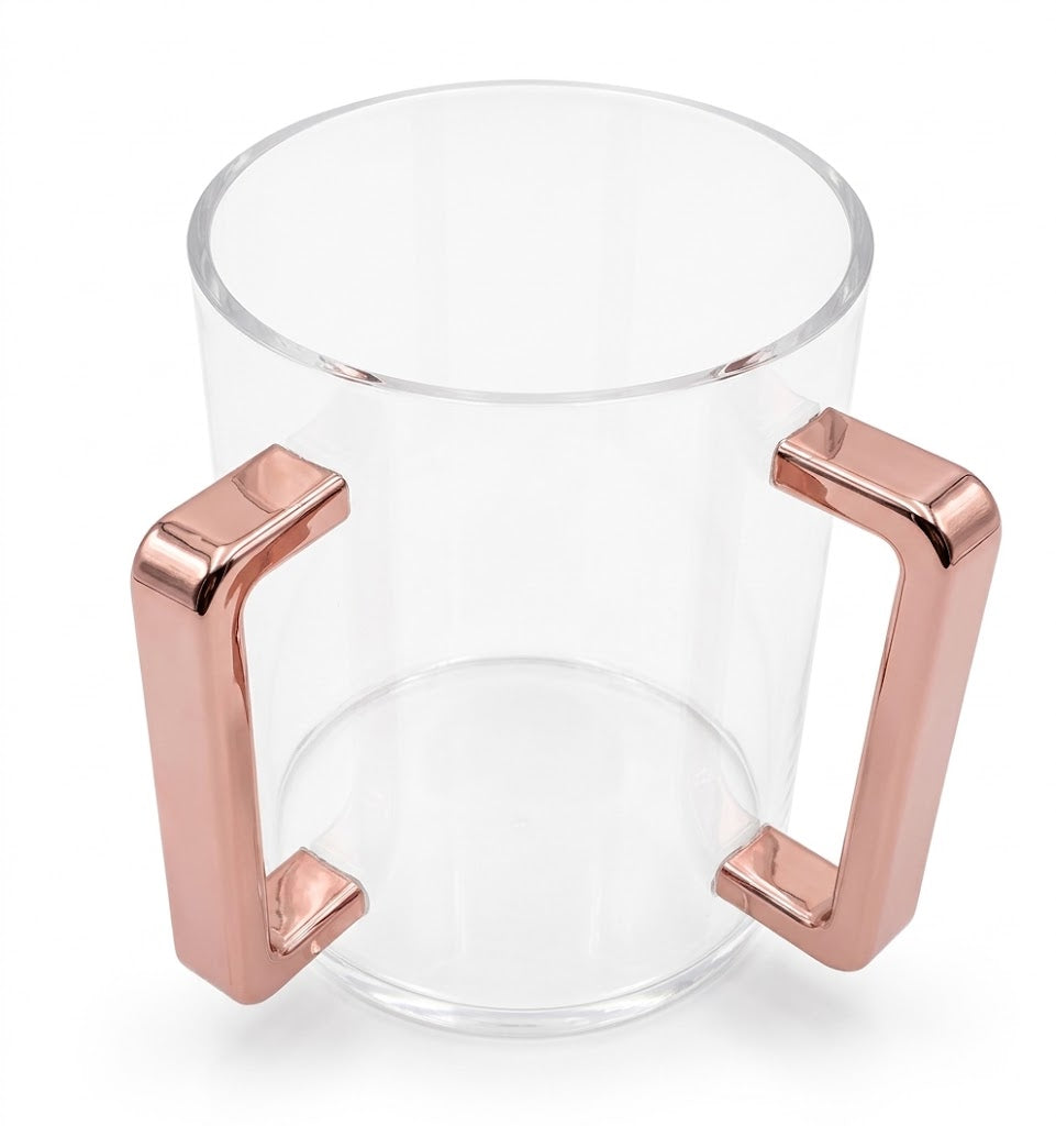Rose Gold Dual-Handle Vanity Washing Cup