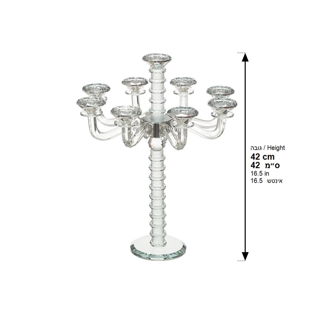 Crystal 9 Branch Candlesticks 42 cm - Matte