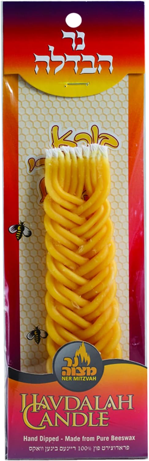 Braided Beeswax Hawdala Candle – Hand Beeswax Drained with Extra Thick Elegant Tongs