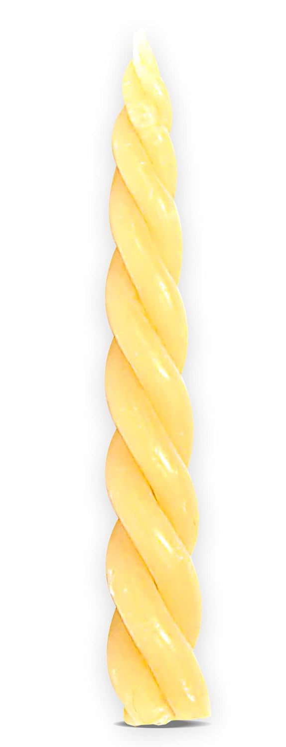 Ner Mitzvah Braided Beeswax Havdalah Candle - 6" Hand Dipped Bees Wax Braided Candle