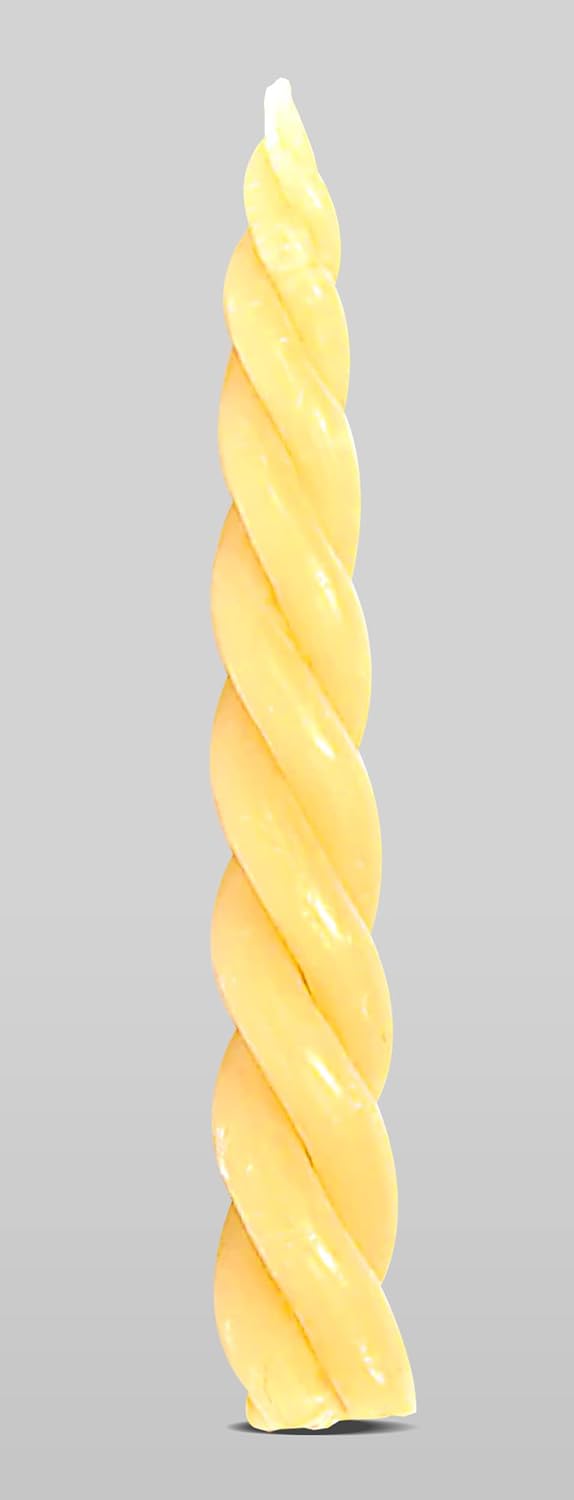 Ner Mitzvah Braided Beeswax Havdalah Candle - 6" Hand Dipped Bees Wax Braided Candle