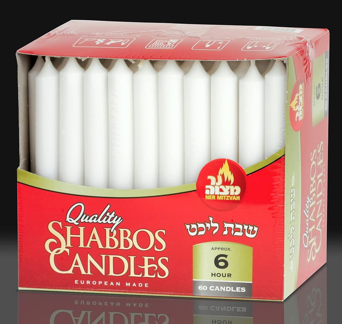 Ner Mitzve European shabbos candles 6 hour