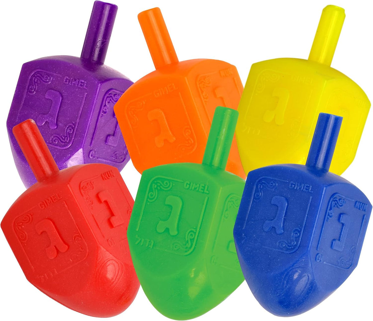 10pk Multi-Color Plastic Dreidels Medium Pack