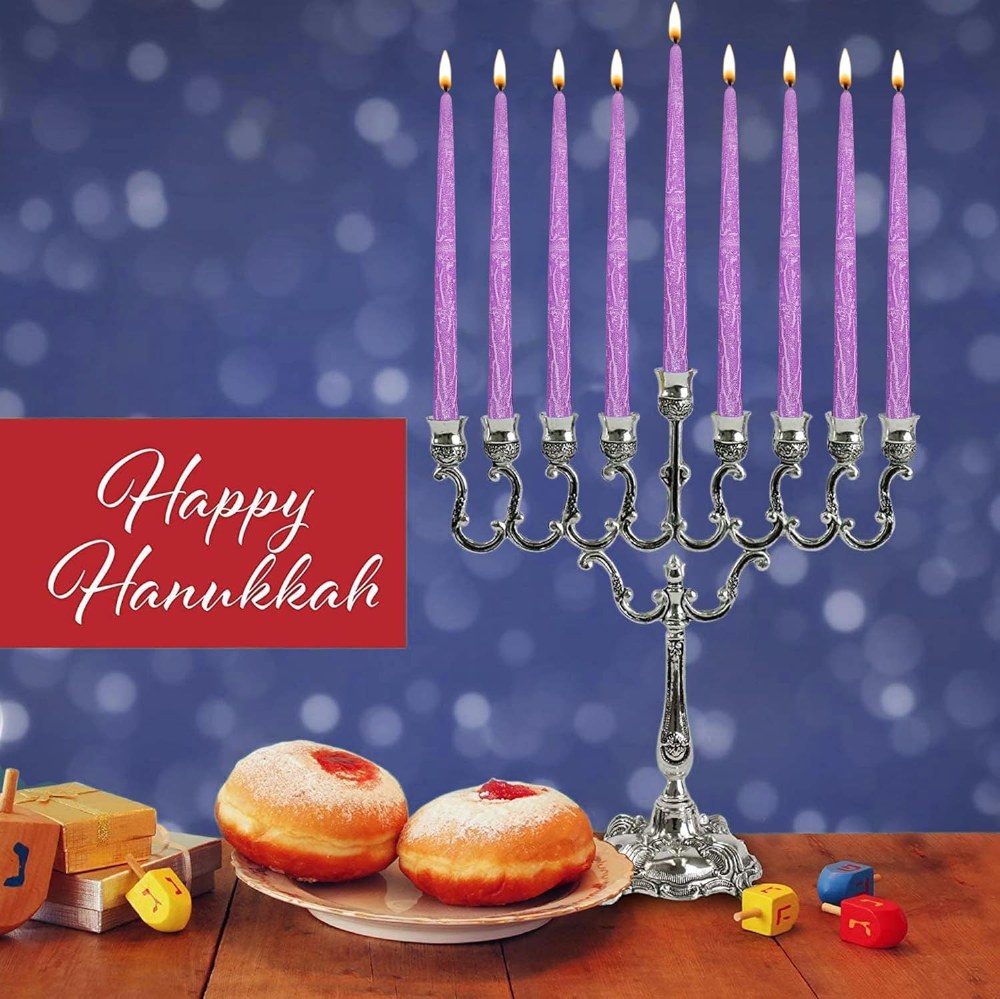 Scented Chanukah Candles Lavender Scent Purple 45 Count