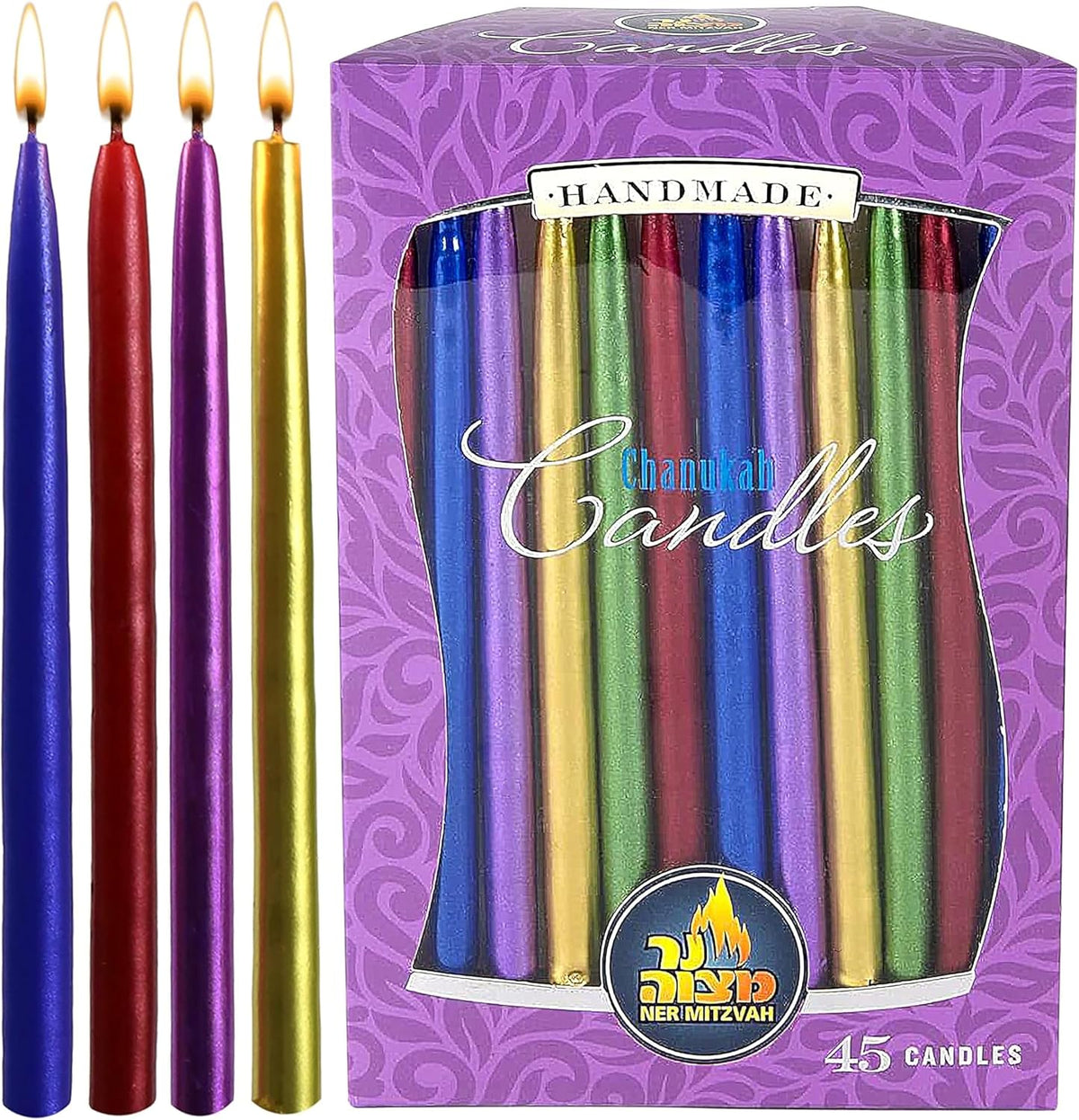 Metallic Multi Color Chanukah Candles