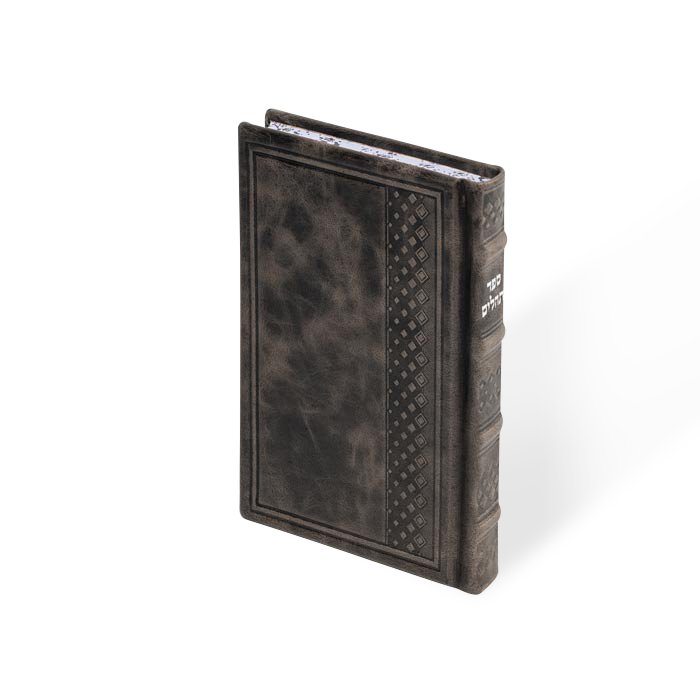Tehillim 5 1/2 x 8 1/2 Antique Leather Gray
