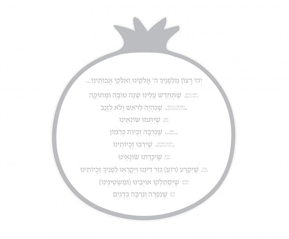Rosh Hashanah Simanim Card Silver