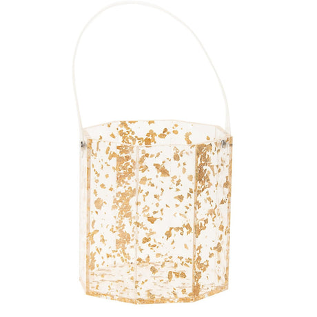 Ice Bucket Lucite Gold Flakes