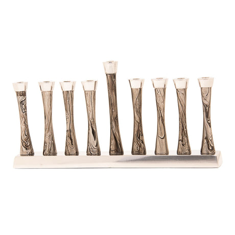 Menorah Metal Modern Swirl