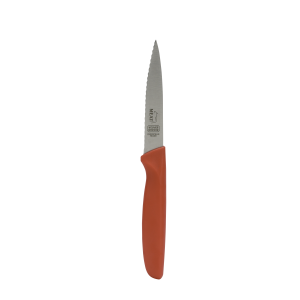 4 Inch Knife - Pointed Tip/Serrated - Red/Meat