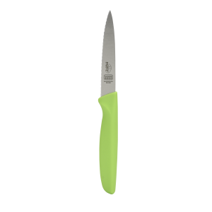 4 Inch Knife - Pointed Tip/Serrated - Green/Parve