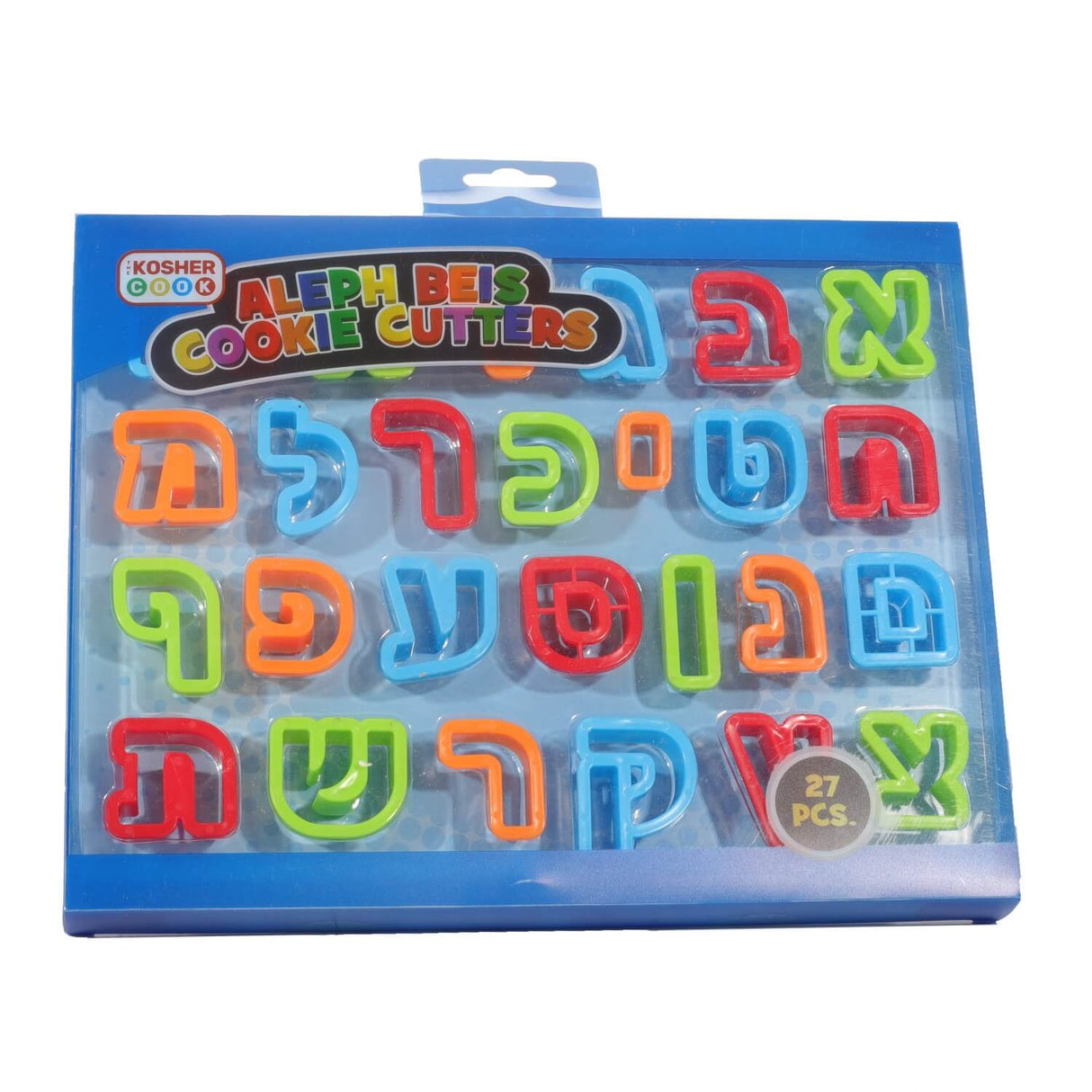 Kosher Cook Plastic Cookie Cutters - Hebrew Alphabet + Shapes