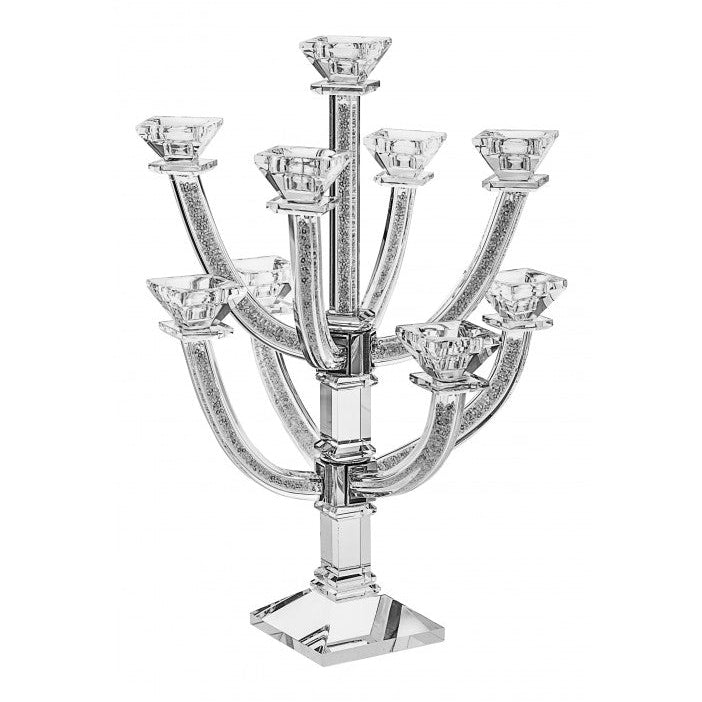 11 Branch Crystal Candelabra with Crystal Stones