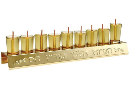 Ohr Menorah Gold with Glass Cups