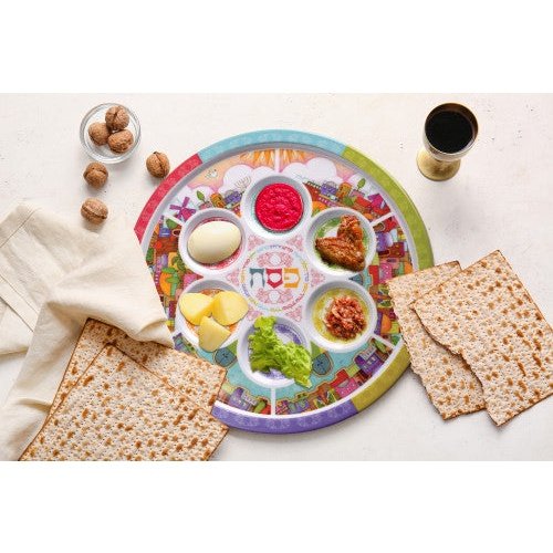 Seder Plate - Melamine Jerusalem Design