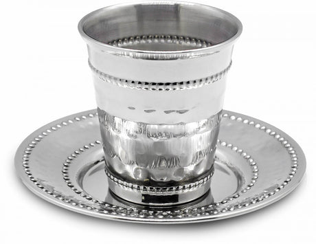 Kiddush Cup & Tray - Stainless Steel