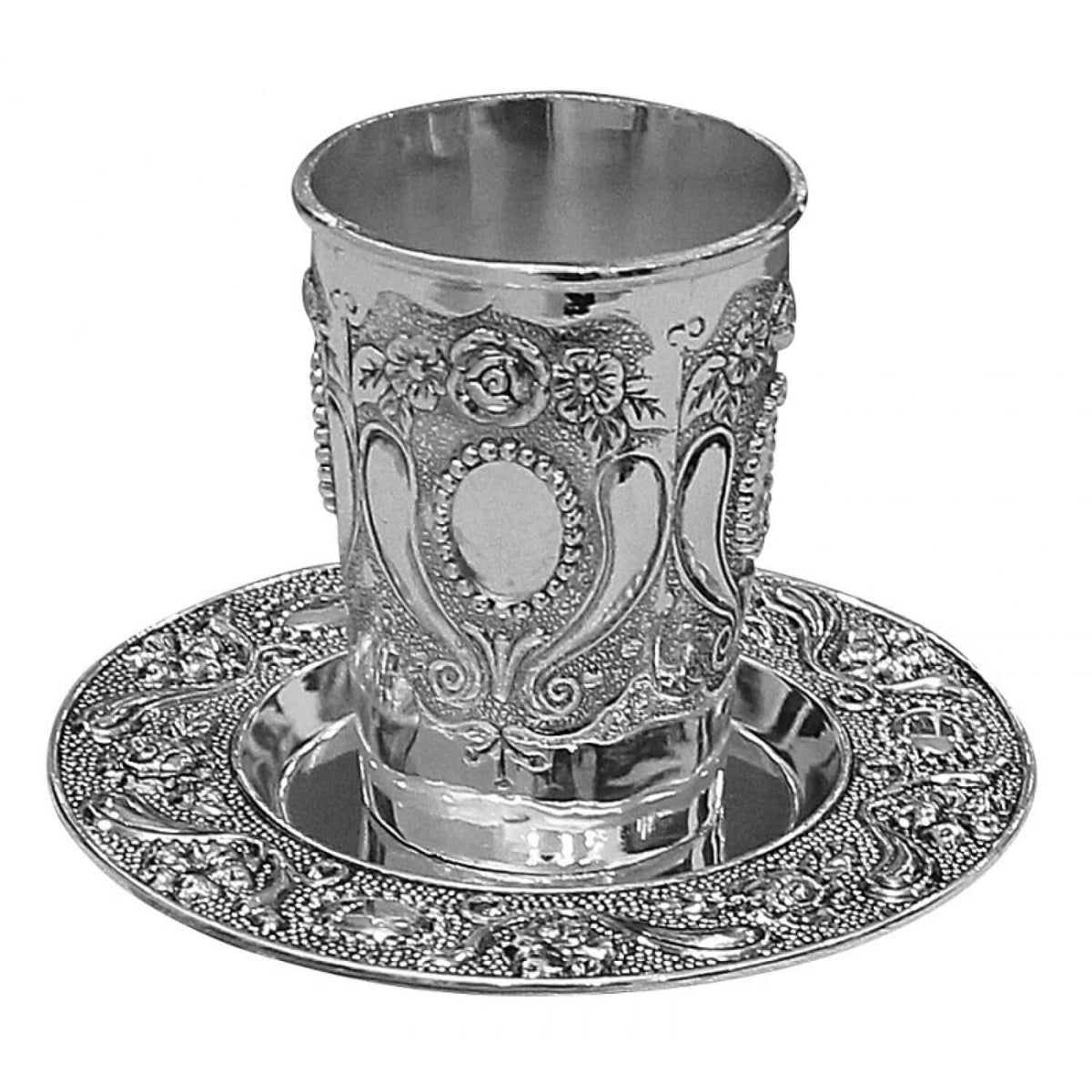 Ner Mitzvah Kiddush cups & trays – Tiferes Judaica