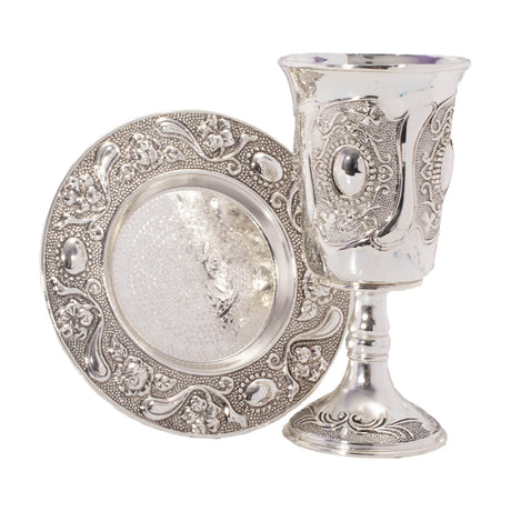 Ner Mitzvah Kiddush Cup Tall - Silver Plated