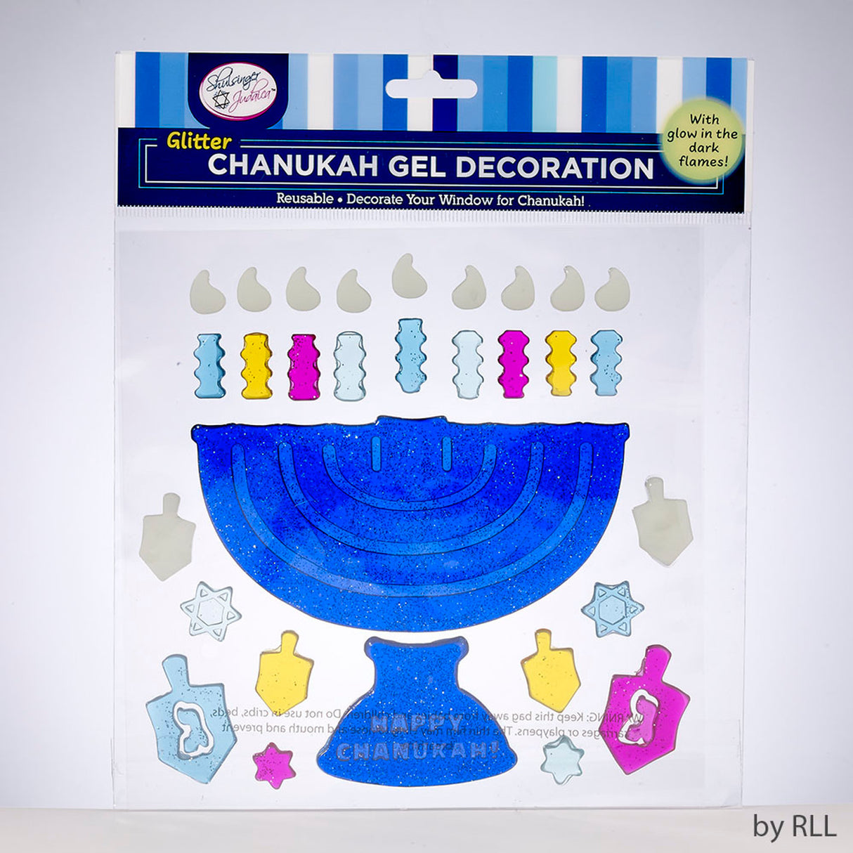 Chanukah Window Gel Decoration Glow in the Dark