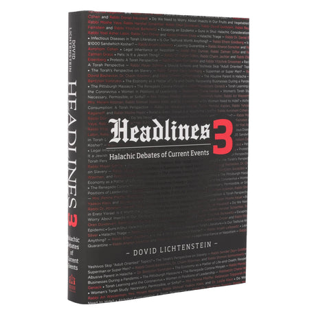 Headlines Vol 3 - Halachic Debates of Current Events