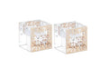 Crystal Tea Light Candle Holders With Gold And Silver Plates