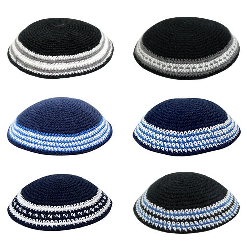 ASSORTED KNITTED KIPPAH 18 CM