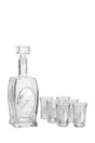 Liquor Set Bottle + 6 Cups Chess Silver