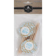 18 Blue Round "Its A Boy" Toothpicks For Cake Decarotion