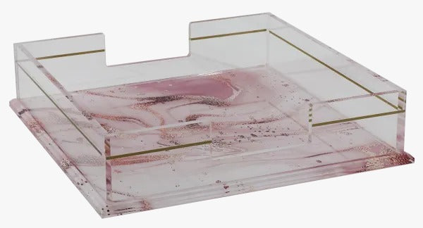 Acrylic Flat Napkin Holder - Marble Design