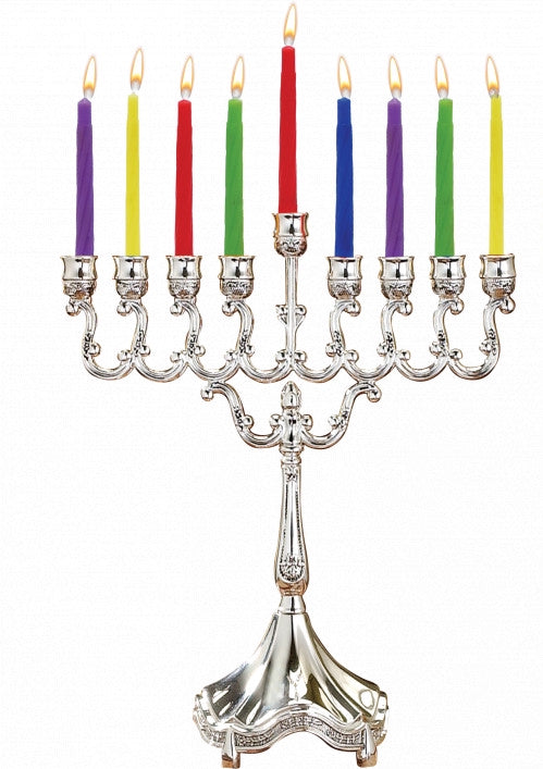 Silver Plated Candle Menorah - Small