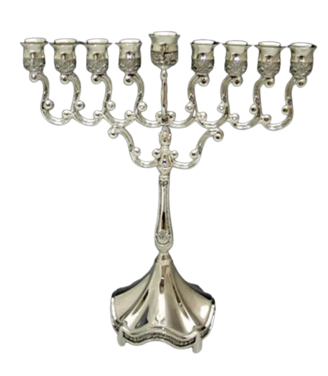 SILVER PLATED MENORAH Medium 23 x 28cm