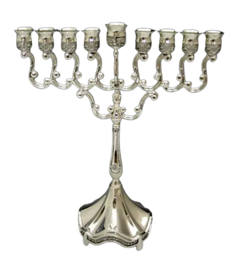 SILVER PLATED MENORAH Medium 23 x 28cm