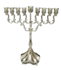 SILVER PLATED MENORAH Medium 23 x 28cm