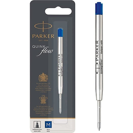 Parker Ballpoint Pen Refill | Medium Point | Blue QUINKflow Ink | 1 Count