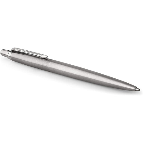 Parker 1953170 Jotter Ballpoint Pen, Stainless Steel with Chrome Trim, Medium Point Blue Ink, Gift Box