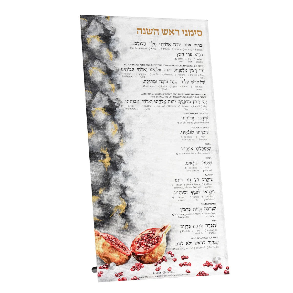 Artscroll Modern Pomegranate Simanim Card