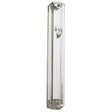 Plastic Transparent Mezuzah With Rubber Cork 20 Cm- With Silver Shin